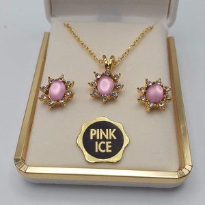 Pink Ice Necklace and Earrings Set - Marquis Collection